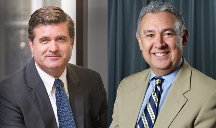 Republican Tylden Shaeffer, left, and Democrat Joe Gonzales are running for Bexar County District Attorney in 2018.