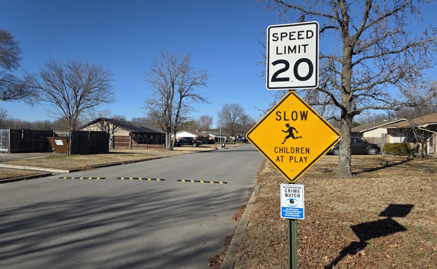 A street in Kiefer, Okla.