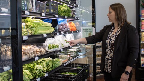 Jayce's Grocery Store owner Vorie Miller points out local vendors during a tour of the story Tuesday, April 7. The story opened in March on China Spring Road, bringing a variety of fresh produce and groceries to China Spring residents.
