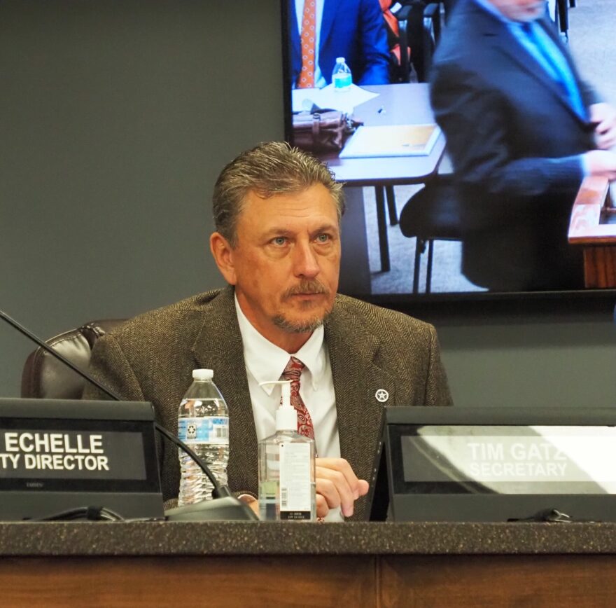 Transportation Secretary Tim Gatz in 2024 participates in an Oklahoma Turnpike Authority meeting.
