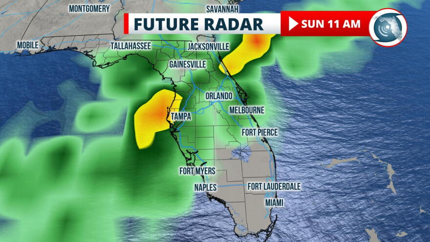 Future Radar - 11 AM Sunday