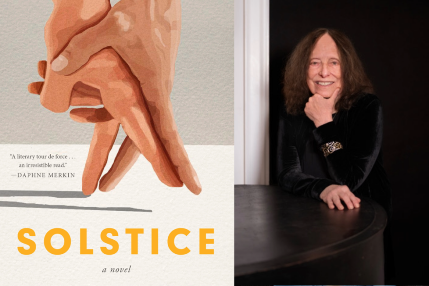 The cover of "Solstice" beside author Carol Gilligan. (Courtesy of Jenna Montgomery)