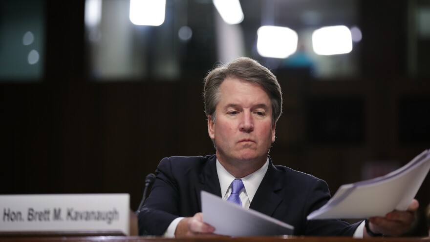Brett Kavanaugh, seen here during his confirmation hearing early last month, has served on the D.C. Circuit Court of Appeals for 12 years. His tenure there offers some clues to how he'll handle the most controversial questions before the Supreme Court.