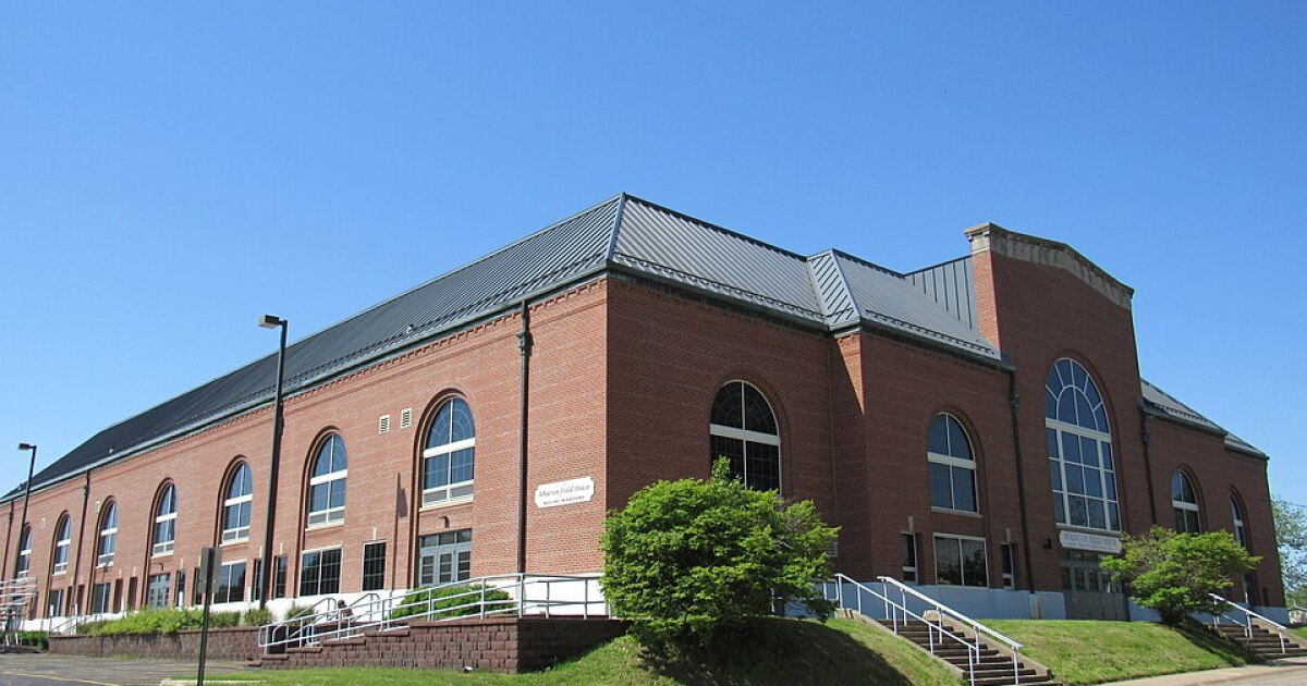 The Wharton Field House, built in 1928, hosted the first NBA game after the NBL and BAA merged in 1949.