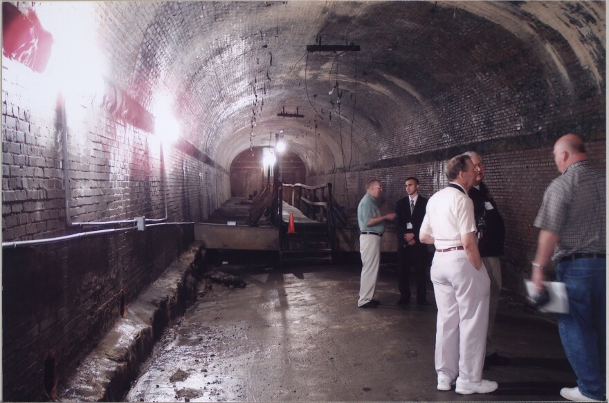 View of the interior of Kansas City's 8th Street Tunnel in 2005. In the 2000s, you could still take an official tour but a modern-day viewing is near-impossible.