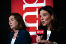 Republican Gov. Kelly Ayotte (right) and Democrat Cinde Warmington appear during a candidate forum hosted by NHPR and the Granite State News Collaborative, Oct. 22, 2026.