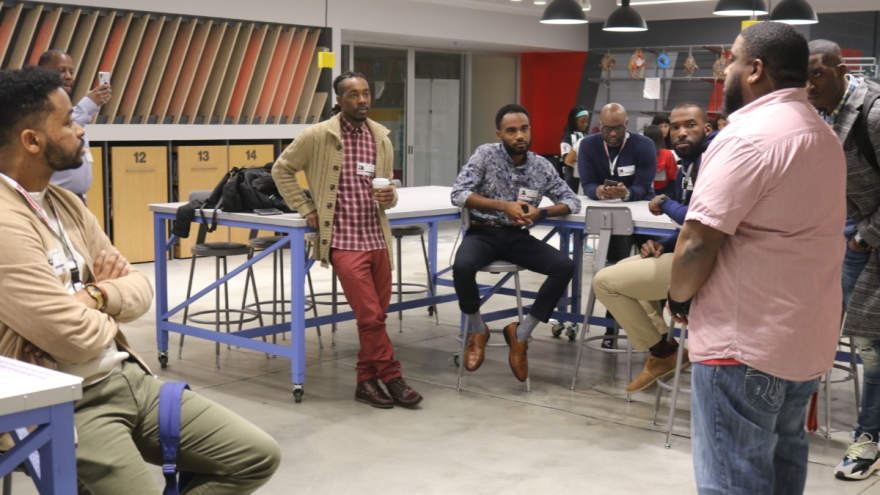 Profound Gentlemen cohort members discuss WhateWater middle School's innovation lab and how technology has impacted learning.