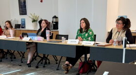 Members of the child welfare task force consider draft legislation on Oct. 19 in Jefferson City. Pictured from left are Missouri Children's Division legislative liaison Haylee Musso, attorney and guardian ad litem Tamara Veit, Missouri Network Against Child Abuse Executive Director Jessica Seitz and Children's Division Director Sara Smith