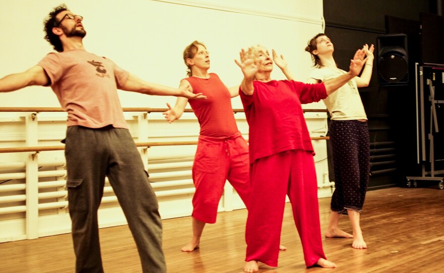 Western Massachusetts performers rehearse for Extinction Rebellion's Red Brigade, which is inspired by the UK performance and protest group of the same name.