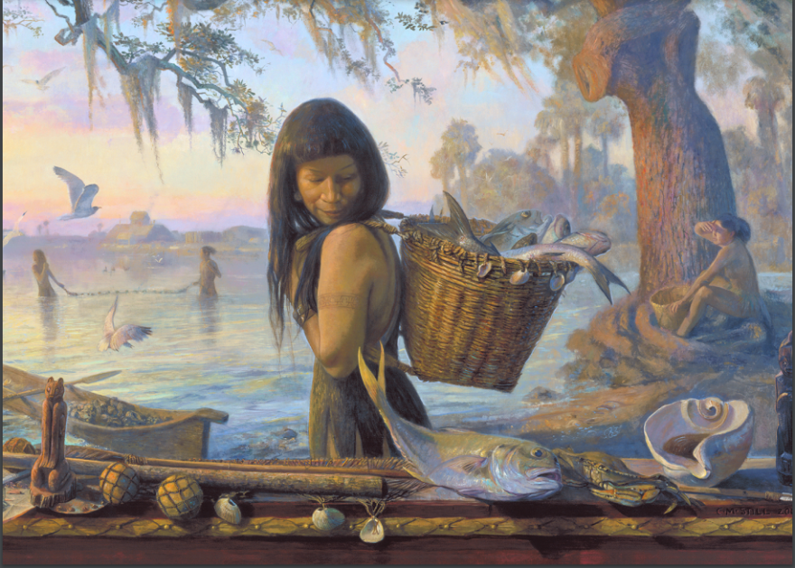 Detail of In Ages Past, from the Florida House Chamber Murals, by Christopher M. Still