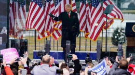 Former U.S. President Donald Trump speaks at a rally protesting the electoral college certification of Joe Biden as President in Washington, Jan. 6 2021. 