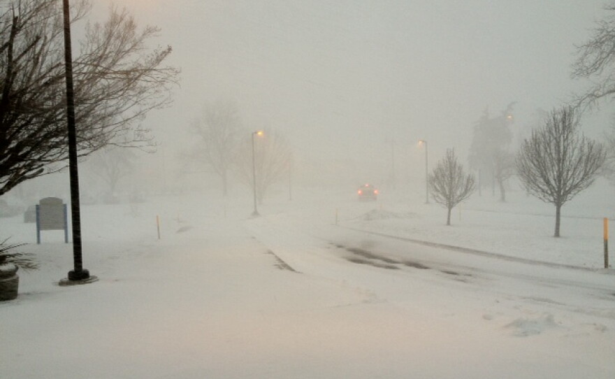 White out conditions in Buffalo late Thursday afternoon