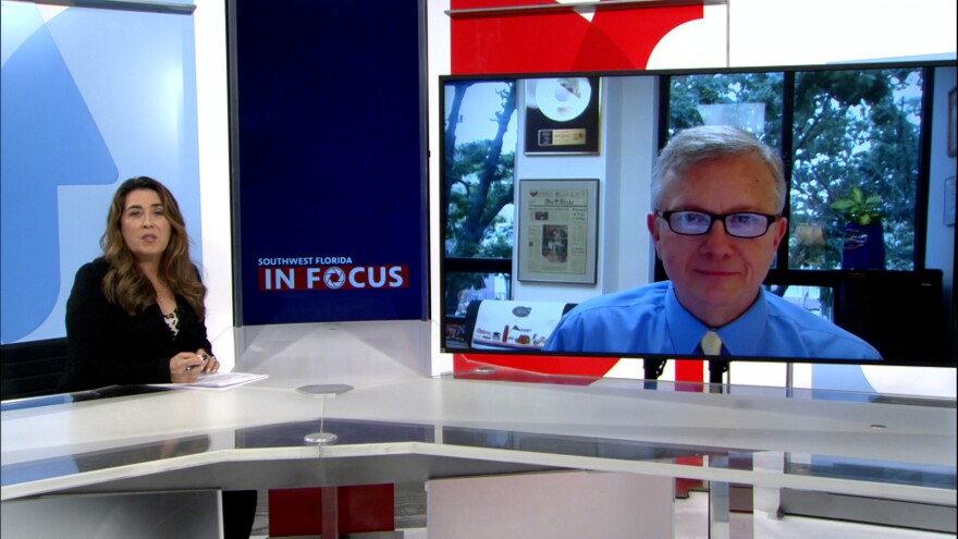 Southwest Florida in Focus's Sandra Viktorova speaking with meteorologist Tim Miller