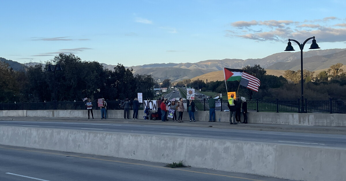 ?Hands off Venezuela’: Protestors gather on freeway overpasses in SLO