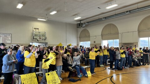 Archbald residents stand up and cheer after borough council denied a data center developers application to build on 400 acres.