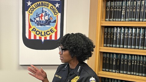 Columbus Police Chief Elaine Bryant speaks to reporters about a deadly police shooting on Oct. 16, 2025.