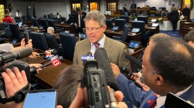 Senate President Pro Tem Rodric Bray takes questions on Monday, Dec. 8, from reporters on whether there are votes to pass a new congressional map favoring Republicans. &quot;We&#039;ll all find out Thursday,&quot; he said.