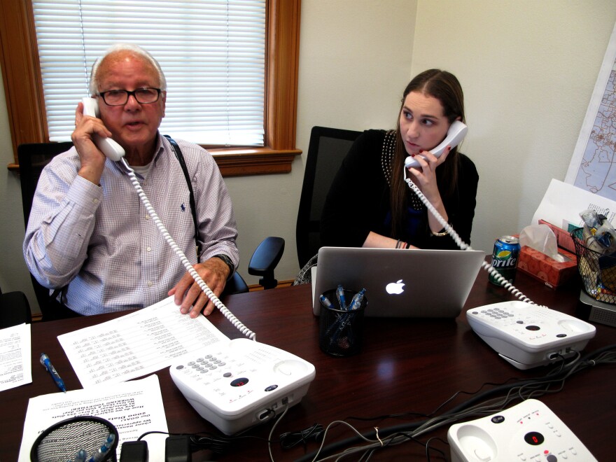 Edwards calls prospective voters Sept. 17, as he prepares to run for Congress. He wields his famous charm and charisma over the phone lines as well as in person.