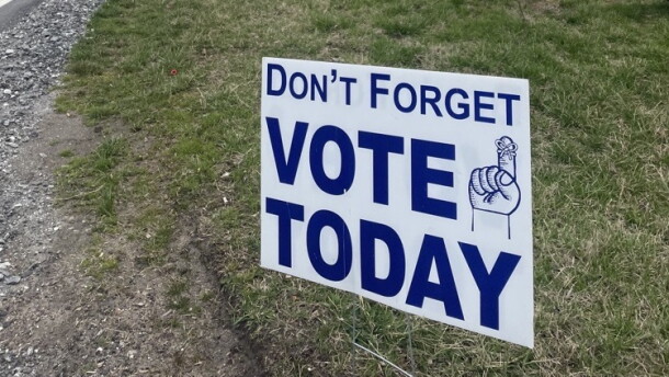 A reminder sign at the Jackson County Board of Elections in Sylva.