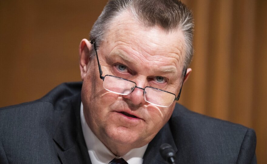 FILE - Sen. Jon Tester, D-Mont., questions Treasury Secretary Janet Yellen as she testifies before the Senate Banking, Housing, and Urban Affairs Committee hearing, May 10, 2022, on Capitol Hill in Washington. Tester says he'll seek reelection to a fourth term in 2024. The Democrat's announcement on Wednesday, Feb. 22, 2023, boosts his party's chances of holding the seat as it tries to hang on to a narrow Senate majority.