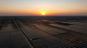 An Oberon solar project in Notrees in Ector County. The farm, operated by 174 Power Global, produces 180 megawatts of power.