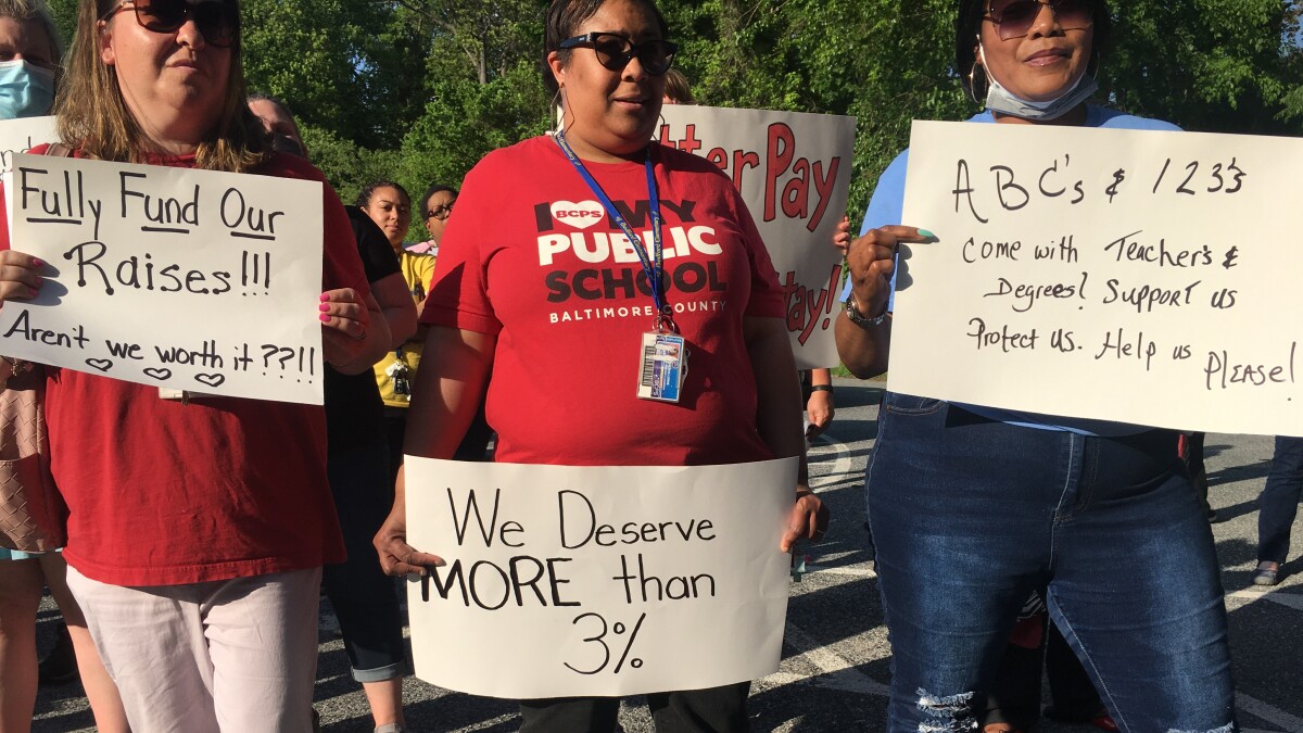 Teacher pay and safe schools focus of rally in Baltimore County | WYPR