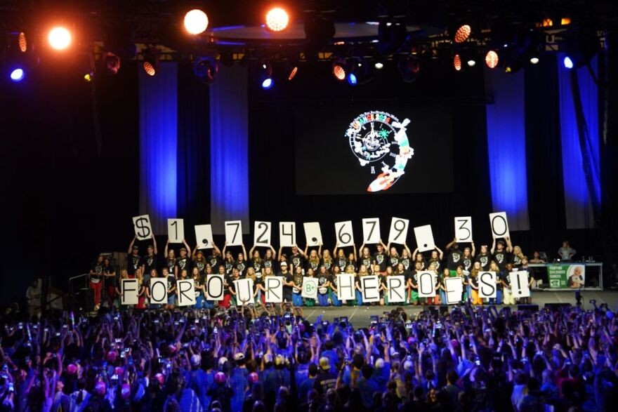 UDance 2026 fundraising total reveal in the Bob Carpenter Center