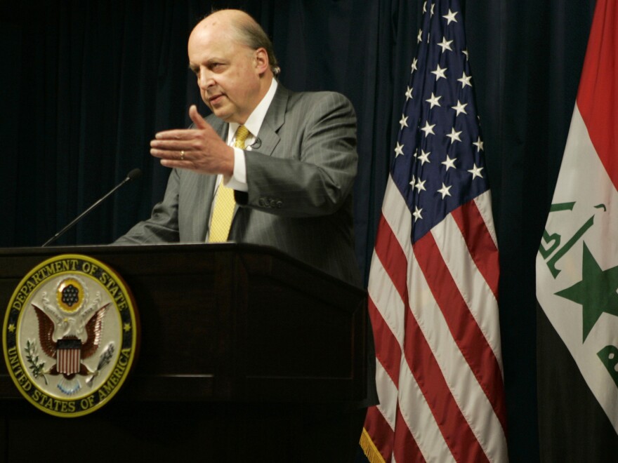 Then-Deputy Secretary of State John Negroponte at a news conference in Baghdad in 2007.