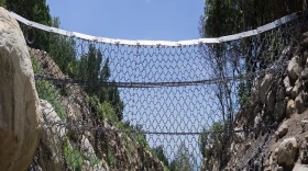 One of the ring nets installed in the foothills above Montecito.
