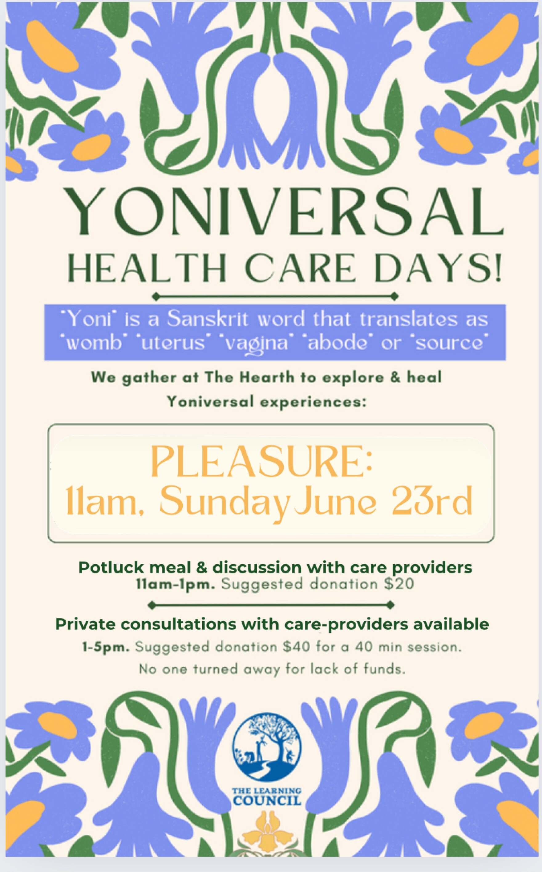 Yoniversal Heath Care Day to be held in Paonia Sunday June 23rd at 11 am