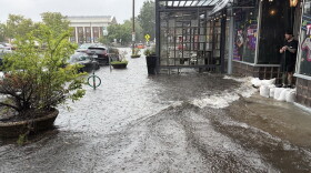A photo of the intersection of Colonial Ave. and W. 20th Street in Norfolk during a flash flood on Aug. 4. City Council approved millions for flood control projects on Tuesday evening.