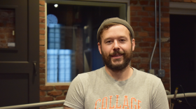 Comedian Jordan Cerminara in the SPR performance space