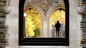 Scenic arches in fall, on west campus