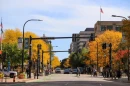 Downtown Evanston, Ill., on Oct. 8, 2026.