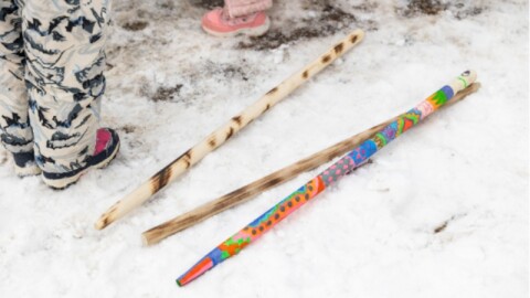 Native American snow snake sticks
