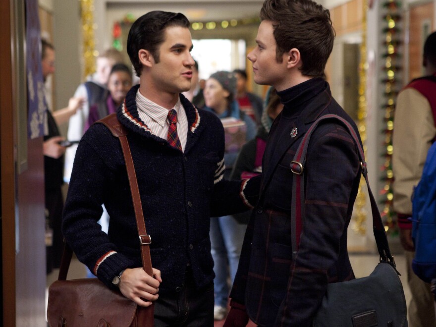 Blaine (Darren Criss) and Kurt (Chris Colfer) navigate the less permanent, but no less terrifying world of high school in <em>Glee</em>.