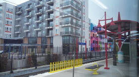View from a train at 36th Street Station in NoDa