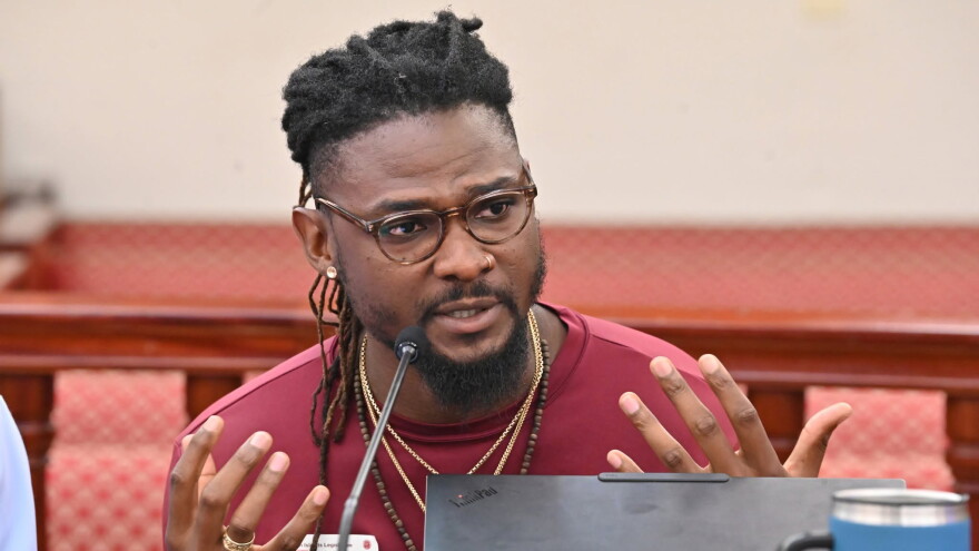 Pictured: Kurt Marsh during a Senate Committee of the Whole meeting on May 11.
