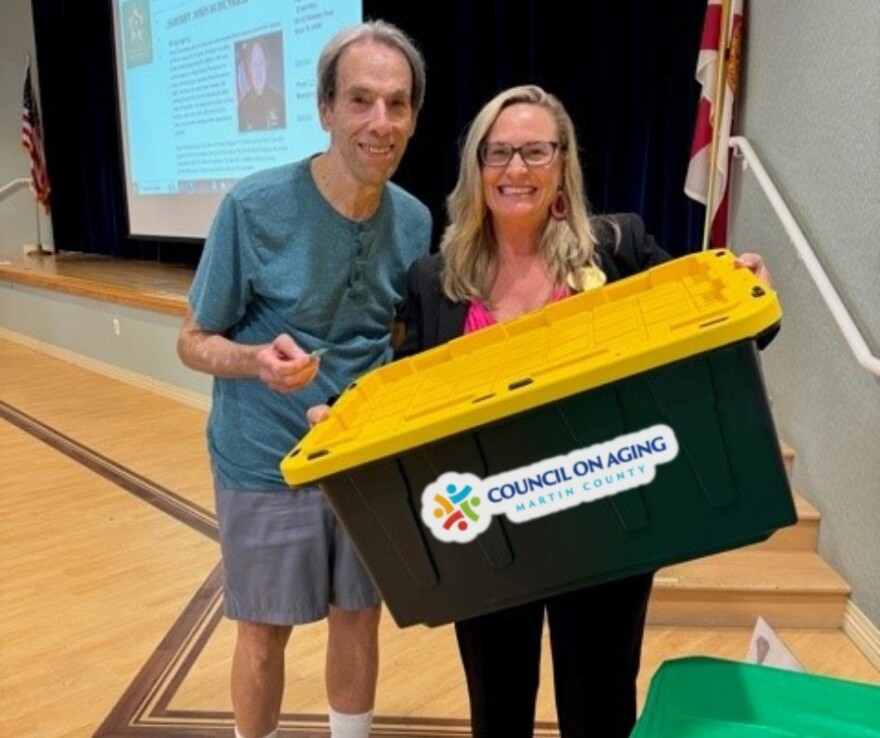 Volunteers put together Hurricane Jump Kits for the Council on Aging Martin County to offer to seniors in need in case of emergency evacuations. The kits will be the featured item at the Business After Hours BBQ and Bingo at the Kane Center on August 28th.