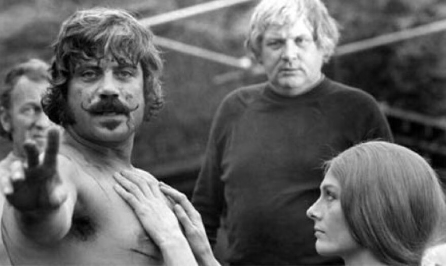 "The Devils" - Oliver Reed, Ken Russell and Vanessa Redgrave on the set - 1971. Photograph: Everett Collection/Rex Features