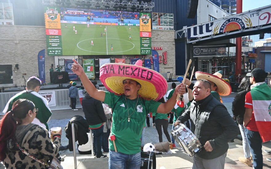 Fans of the Mexican national soccer team have gathered many times at watch parties like this one on Nov. 22 in the Power and Light District.