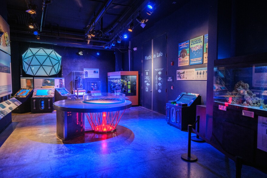 “Lalo: Science and Conservation in the Northwestern Hawaiian Islands” includes equipment used by scientists who have studied the coral reefs and an interactive portion where visitors learn about the plastics polluting the area.