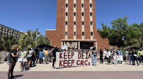 Wildcats4DEIA held a protest in front of the University of Arizona administration building on Thursday, March 27, 2025.