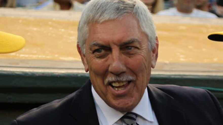 Ray Fosse in his broadcasting days with the Oakland A's.