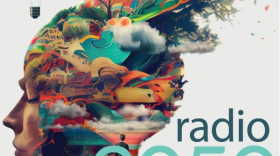 A graphic that says "radio" in dark blue directly on top of a larger "2050" in teal.