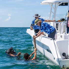 Divers prepare to explore Kimberly's Reef