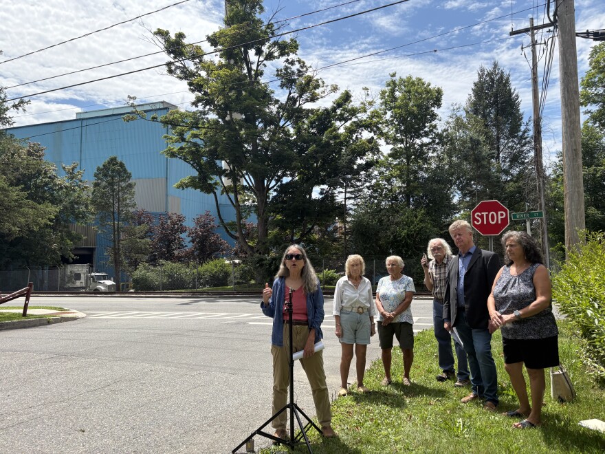 Activists an neighbors of WIN Waste's Hudson Falls plant gathered to mark the plant's imminent retirement