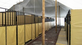Temporary quarantine facility at Cincinnati/Northern Kentucky Airport. Photo by World Games 2010 Foundation