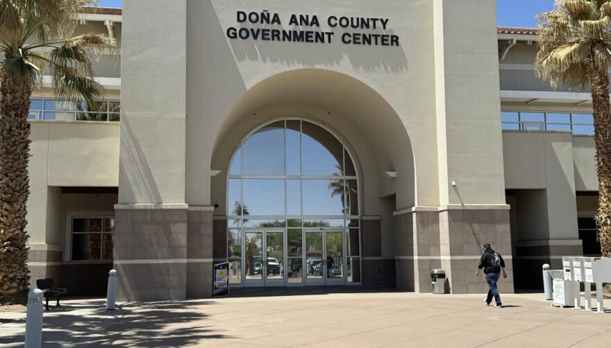 The Doña Ana County Government Building in Las Cruces is seen in 2025.