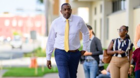 Pictured: Former DSPR Commissioner Calvert White arrives at District Court on St. Thomas today